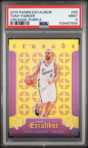 2015-16 Panini Excalibur #95 Tony Parker Crusade Purple /60 Psa 9 - Bild 1 von 2
