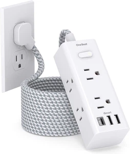 20 Ft One Beat Power Strip Surge Protector 6 Outlets 3 USB (1 USB C) Flat Plug - Picture 1 of 12