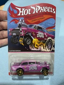 Hot Wheels ‘57 Custom Chevy Bel Air Gasser Candy Striper Series Pink - Picture 1 of 6