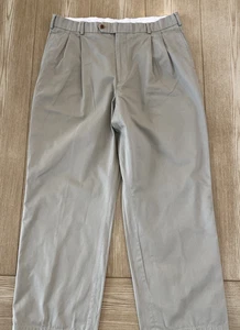 Pantalones de vestir formales Brooks Brothers para hombre pantalones plisados delanteros delanteros planos 34X28 - Imagen 1 de 11
