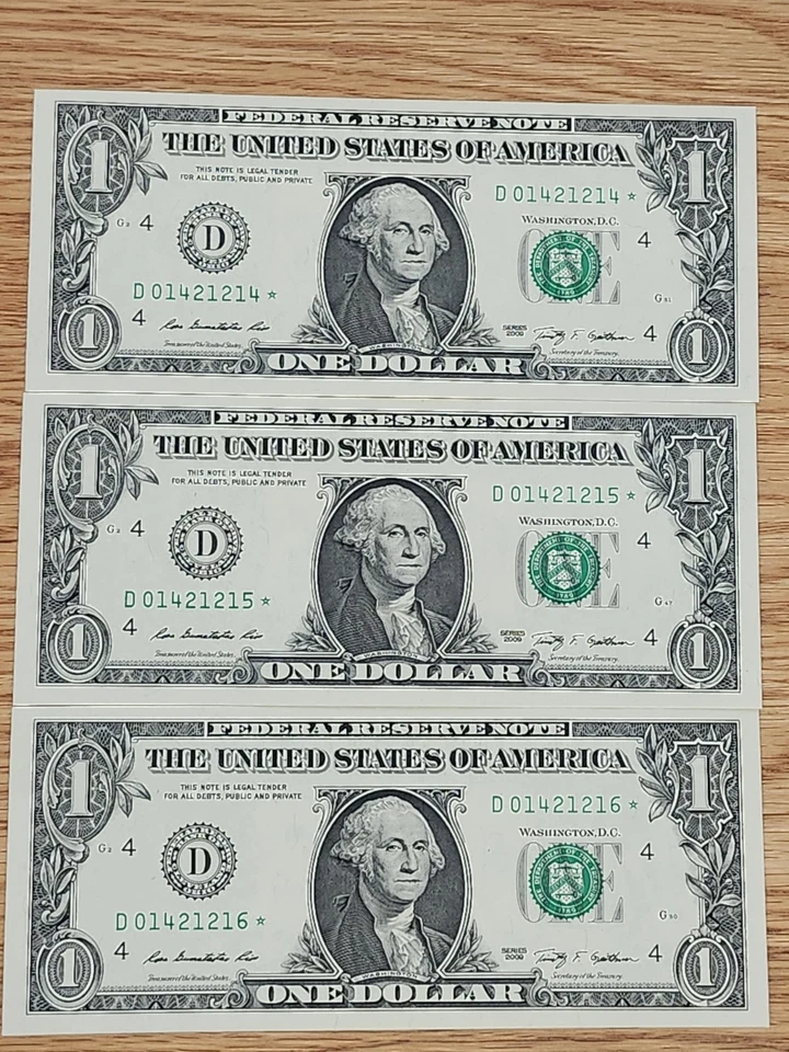 2009 $1 "STAR NOTE" LOT (3) CLEVLAND DISTRICT UNC/GEM CONS SERIAL # NOTES - Image 1 of 4