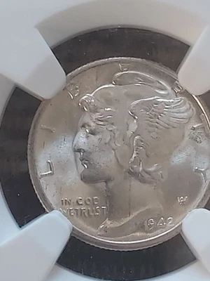 1942D "Mercury" Dime - NGC MS64 FB! - Image 1 of 4