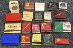 Lot of 25 Vintage Advertising Matchbooks Hotels Restaurants Insurance Liquor Bar - Picture 1 of 7
