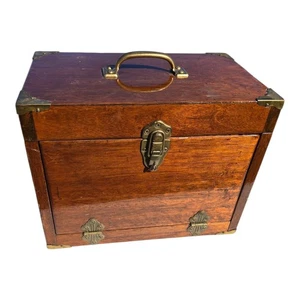 Antica scatola porta attrezzi in legno vintage - Foto 1 di 13