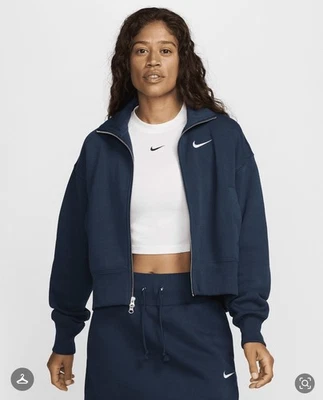 Nike Sportswear Phoenix Fleece Women's Oversized Track Jacket XS Navy - Изображение 1 из 4