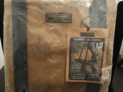 Portador de troncos de leña Readywares bronceado 39" X 18" correas envolventes de alta resistencia Foto 1 de 4