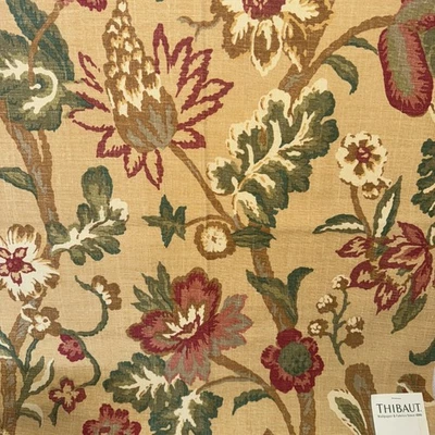 "Tela Thibaut 25"" cuadrada" Flores de tamarindo amarillo pato 100 % algodón Wenzel Foto 1 de 4