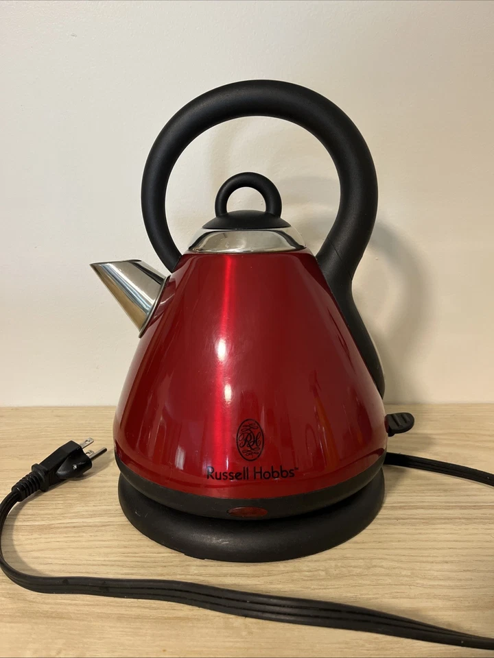 Russell Hobbs 1.8L/60z Electric Automatic Metal Kettle Red KE9001RC Tested - Image 1 of 4