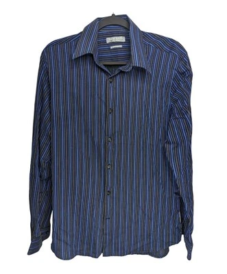 Jack Reid Easy Care blue narrow striped men's shirt M - Image 1 of 4