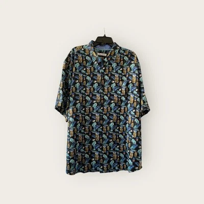 Tommy Bahama Men's 2XLB Silk Shirt Tiki Tropics Pineapples Short Sleeve NWT - Image 1 of 4