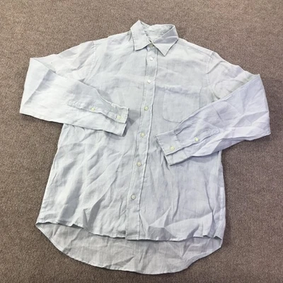 Martin Gordon Shirt Mens Small Light Blue Linen Long Sleeve Button Up Casual - Image 1 of 4