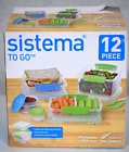 SISTEMA To Go 12 Piece Plastic Food Storage Clip Lock Lids BPA Free Lunch Kit