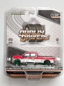 2019 Ford F-350 Dually Houston TX Fire Dpt - 1/64 Greenlight - Green Machine ver - Picture 1 of 1