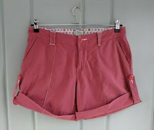 Horny Toad Womens 8 Medium Shorts Roll Tab Cuff Pink Coral Casual Flat Pockets
