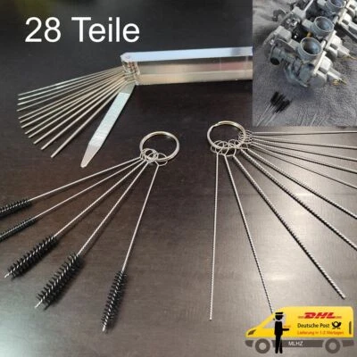 28 Teile Motorrad Roller PKW Oldtimer Vergaserdüsen Reibahlen Reinigung Werkzeug - Bild 1 von 4