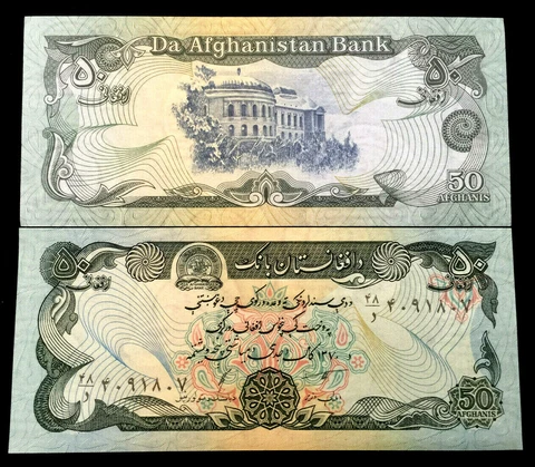 Afghanistan 50 Afghanis 1991 Banknote World Paper Money UNC Currency Bill Note Cover