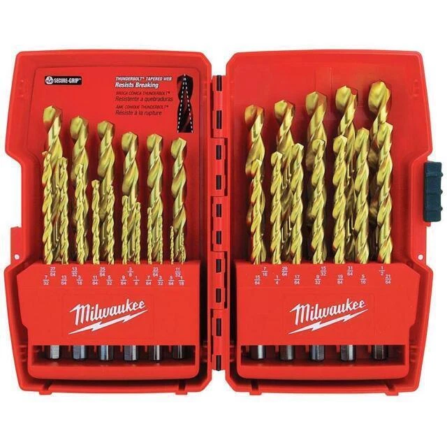 Milwaukee THUNDERBOLT Titanium Coated Drill Bit Set - Set of 29 Pieces (48-89-0012)