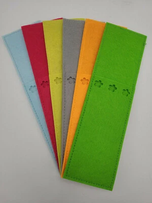 4er Set Bestecktasche mit Blumenmuster Filz vers. Farben Besteck Tasche farbig - Bild 1 von 4