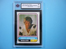 1975/76 O-PEE-CHEE WHA CARD #28 CHRISTER ABRAHAMSSON ROOKIE RC KSA 7 NM OPC