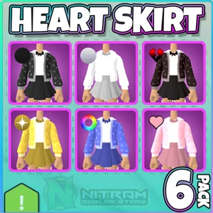 Roblox World Zero WZ - 6 Pack or Single Items - HEART SKIRT - Picture 1 of 8