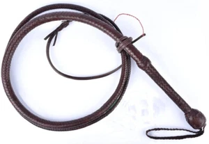 Genuine Cowhide Bull WHIP 04 TO 16 FEET Long 16 Plaits Brown Indiana Jones Whip - Picture 1 of 1