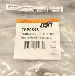 Turbo Return Oil Line Pipe Fit For Audi Q3 TT 2.0L OEM #06H145735G - Picture 1 of 5