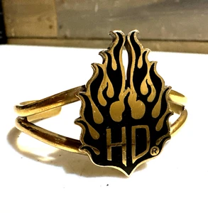 G&S Gordon & Smith Gold Vintage 1994  Harley Biker Bracelet  Fire Adult M - Picture 1 of 8