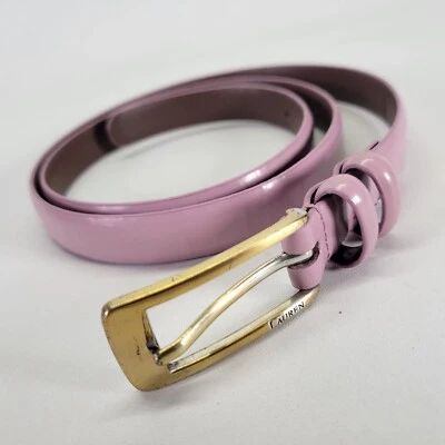 Пояс Lauren Ralph Lauren 34 36 XL итальянская кожа узкий розовый 9101006-530 - Изображение 1 из 4