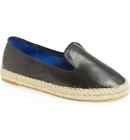 Jeffrey Campbell Womens Abides Black Leather Espadrille Flat Loafer