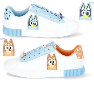 Ground Up Women’s - Bluey and Bingo Court Sneakers - Size 9 New White Orange - Picture 1 of 6