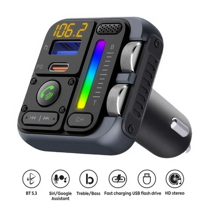 Bluetooth FM Transmitter–USB-Stick, Bluetooth MP3-Player Auto Ladegerät (PD45W) - Bild 1 von 4