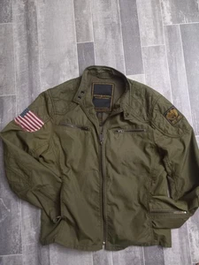  Denim & Supply Ralph Lauren Bomberjacke Herren Größe M Grün USA Flagge LESEN - Bild 1 von 8