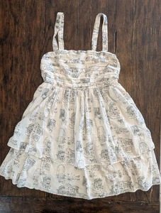 Vestido Abercrombie & Fitch Grande Midi Marfil con Algodón Estampado Italiano Negro - Imagen 1 de 14