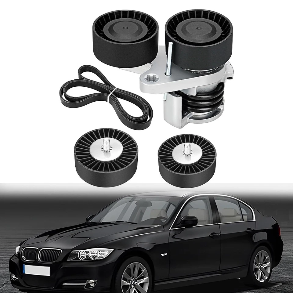 Belt Tensioner Assembly Idler Pulley Drive Belt Kit For BMW 135i 335i is xi Foto 1 de 4