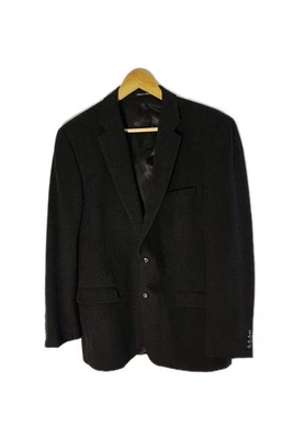 Шерстяная мужская куртка Clairborne из вискозы 44 л черная тихая роскошная темно-серая - Изображение 1 из 4