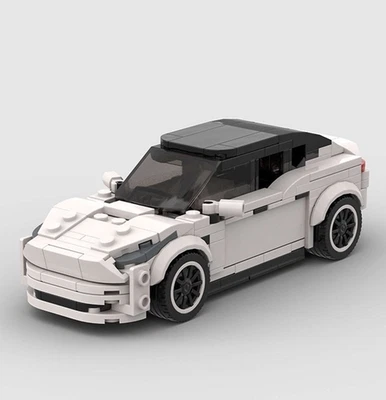 Custom MOC Lego Tesla Model Y White Sports Car 311 Piece Building Brick Car - Image 1 of 4