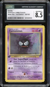 1999 Pokemon FRENCH 1st Edition Base Set Fantominus-Gastly 50/102 CGC 8.5 - Picture 1 of 2