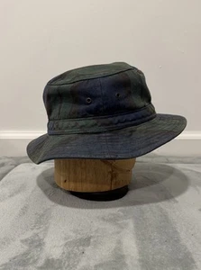 Vintage POLO-RALPH LAUREN Tartan Blackwatch Plaid Bucket Hat USA Made Cotton - Picture 1 of 6