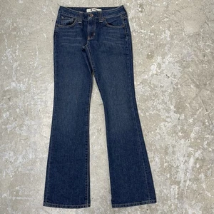 Vintage Gap Jeans Womens 4 Long Blue Curvy Low Rise Flare Dark Denim Y2K 00s - Picture 1 of 17