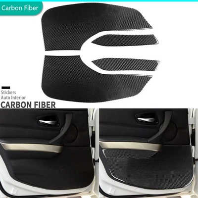 Cubierta de panel de puerta trasera interior de fibra de carbono real para BMW Serie 3 M3 E90 2005-12 Foto 1 de 4