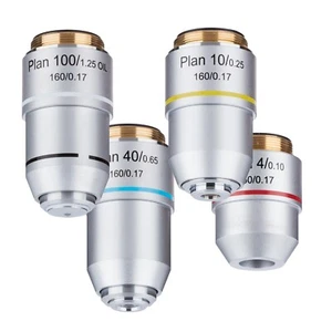 AmScope PAX Plan Objective Lens Set 4X 10X 40X 100X - Picture 1 of 1