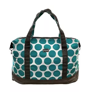 Thirty-One Metro Retro Weekender XL Travel Duffel Bag Tote Teal Mod Dot Retired - Picture 1 of 18