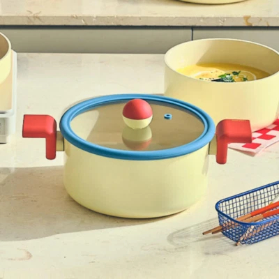 Neoflam Danish 2.7qt Stock Pot with Lid Nonstick Ceramic Coating Multi Casserole