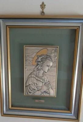 Quadro Sacro Chiesa Capezzale Camera Da Letto  VALENTI Madonna Argento 925 - Immagine 1 di 4
