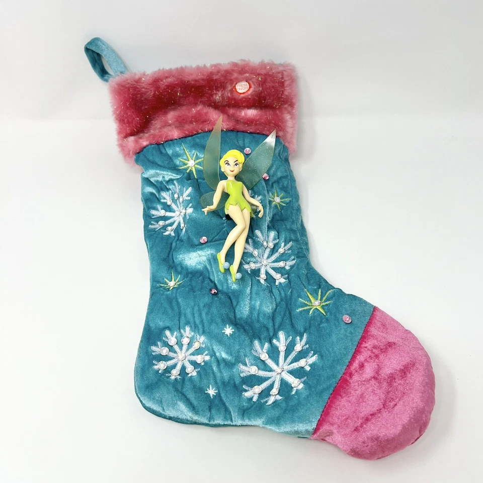 Figura Tinker Bell Azul y Rosa Gema 16" Medias de Navidad Disney Peter Pan Foto 1 de 4