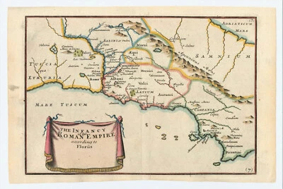 Antique Map "The Infancy of the Roman Empire according to Florus" H. Moll, 1732 - Image 1 of 3