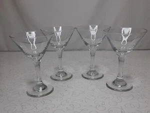 Martini Glasses Basic Clear Glass Barware Set of 4 - Picture 1 of 2