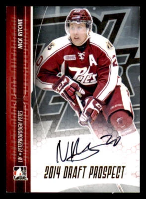 2014-15 ITG Draft Prospects AUTO Gold #ANR2 Nick Ritchie *#/20 - Image 1 of 2