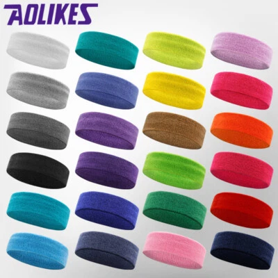 Sports Yoga Gym Stretch Cotton Headband Head Band hair band Women Men sweatband - image 1 of 4