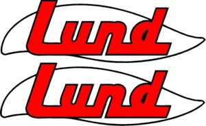 2-Vintage LUND MARINE BOAT STICKER DECAL Custom colors fishing boat - Picture 1 of 3